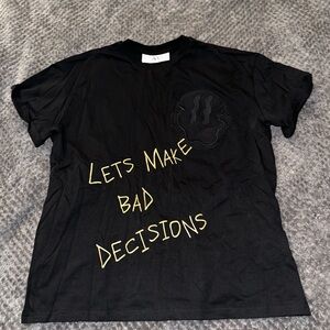 Black Tee with Yellow Text by